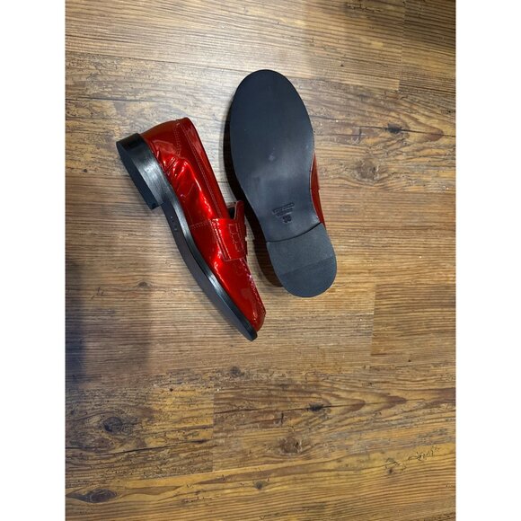 Boemos Womens Red Patent Leather Loafers Size 38 New - Picture 4 of 5